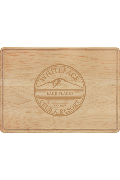 13 3/4" x 9 3/4" Natural Wood Cutting Board with Drip Ring - 2 colors